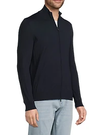 Fine Gauge Full-Zip Wool Sweater