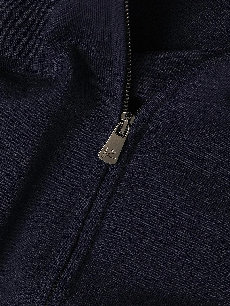 Fine Gauge Full-Zip Wool Sweater
