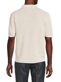 Textured Silk-Linen Polo Shirt