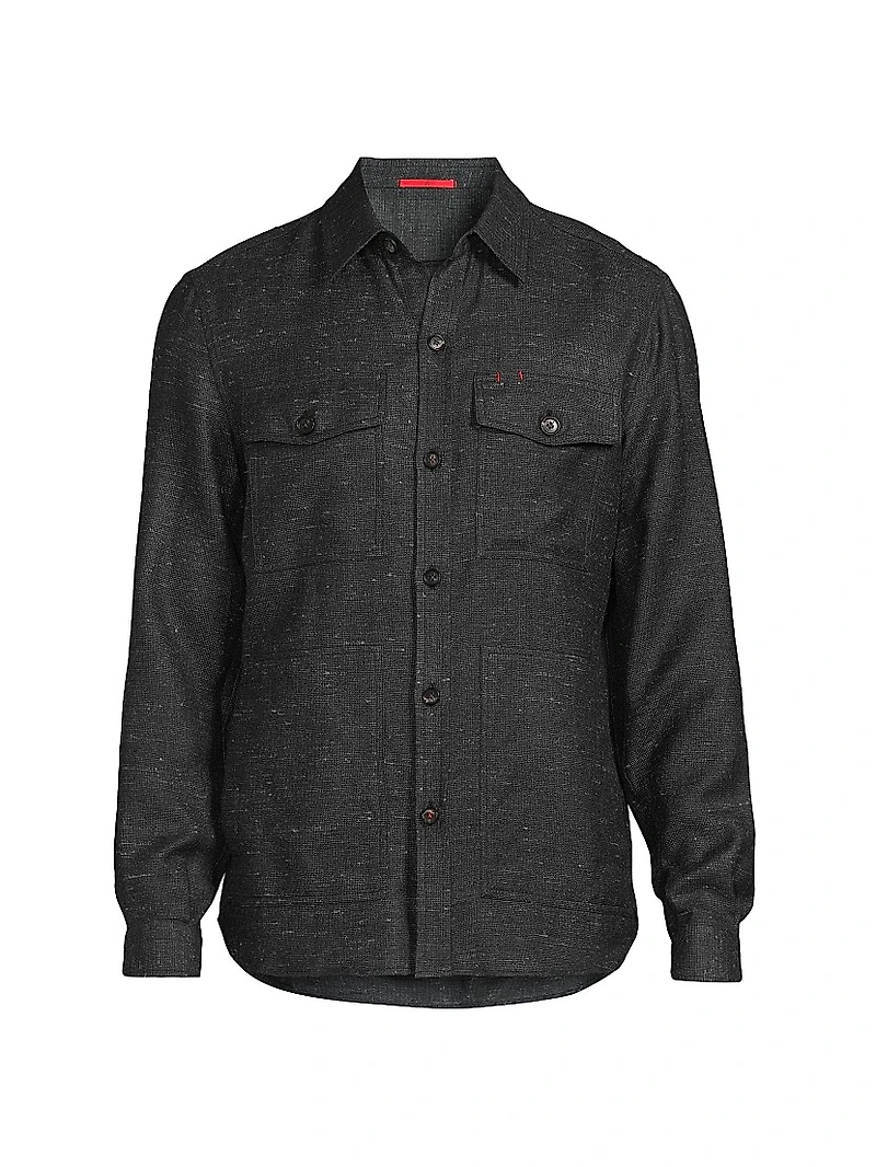 Donegal Silk-Blend Shirt Jacket