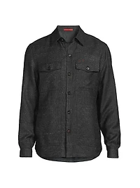 Donegal Silk-Blend Shirt Jacket