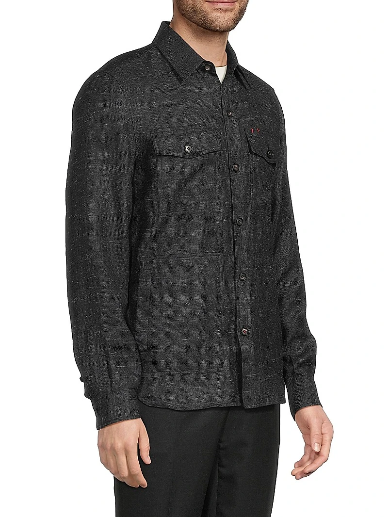 Donegal Silk-Blend Shirt Jacket