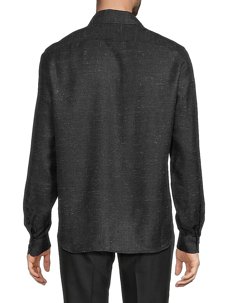 Donegal Silk-Blend Shirt Jacket