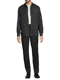 Donegal Silk-Blend Shirt Jacket