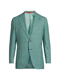 Wool-Silk Plaid Jacket