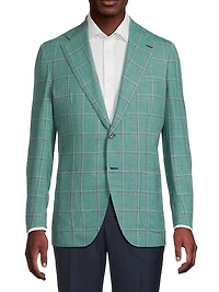 Wool-Silk Plaid Jacket