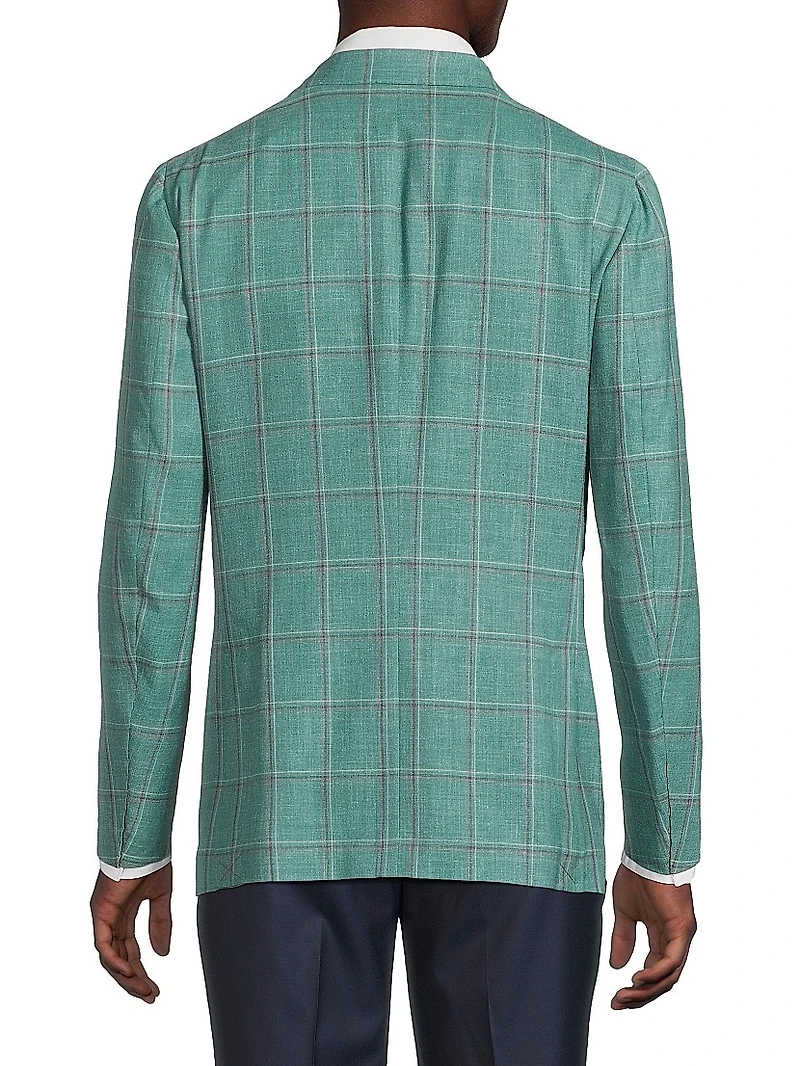 Wool-Silk Plaid Jacket