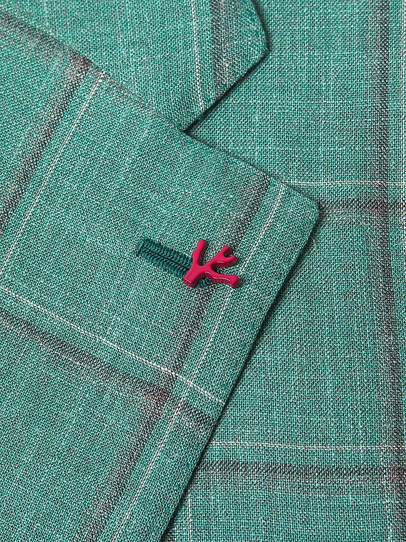 Wool-Silk Plaid Jacket