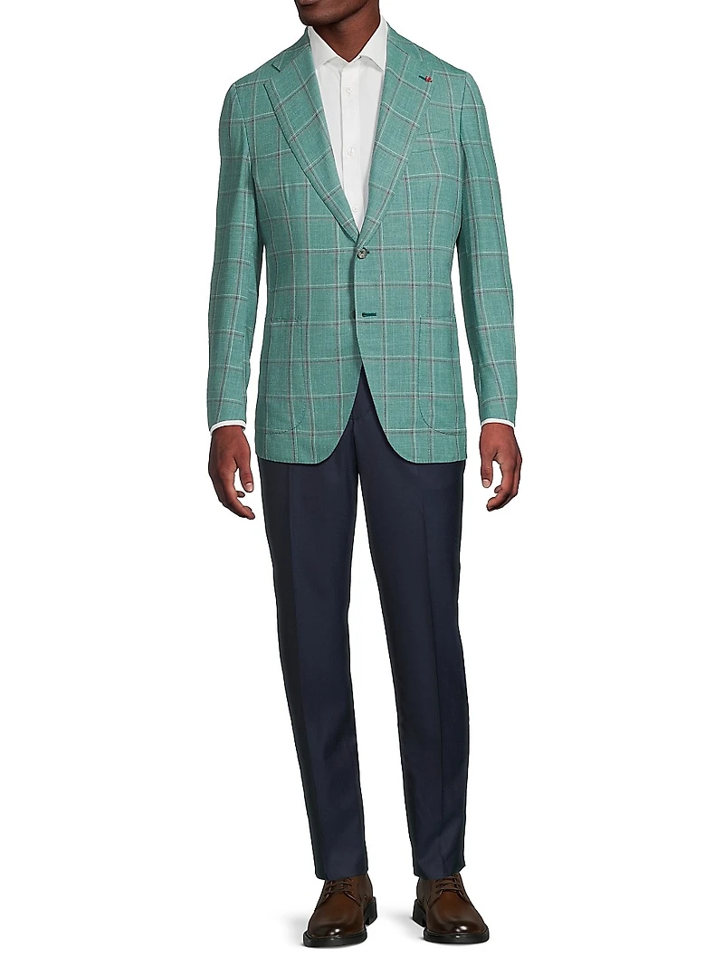 Wool-Silk Plaid Jacket