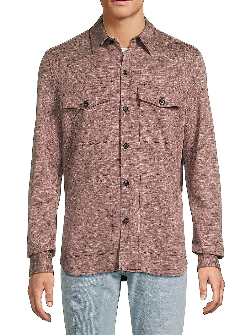 Wool-Silk Double Face Overshirt
