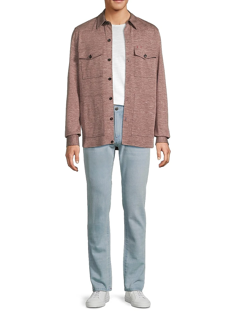 Wool-Silk Double Face Overshirt