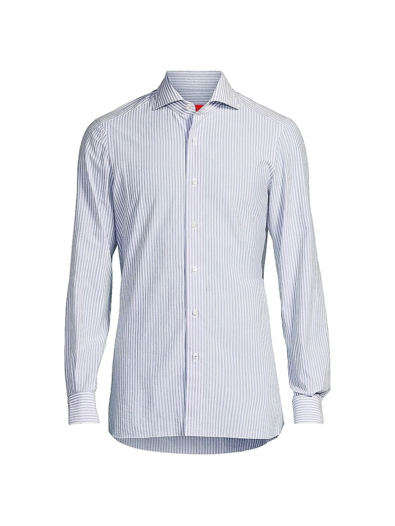 Seersucker Pinstripe Cotton Shirt