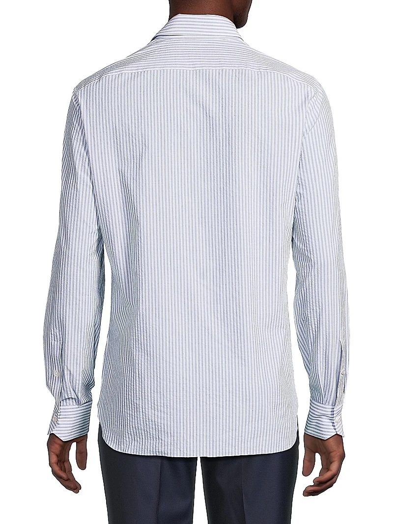 Seersucker Pinstripe Cotton Shirt
