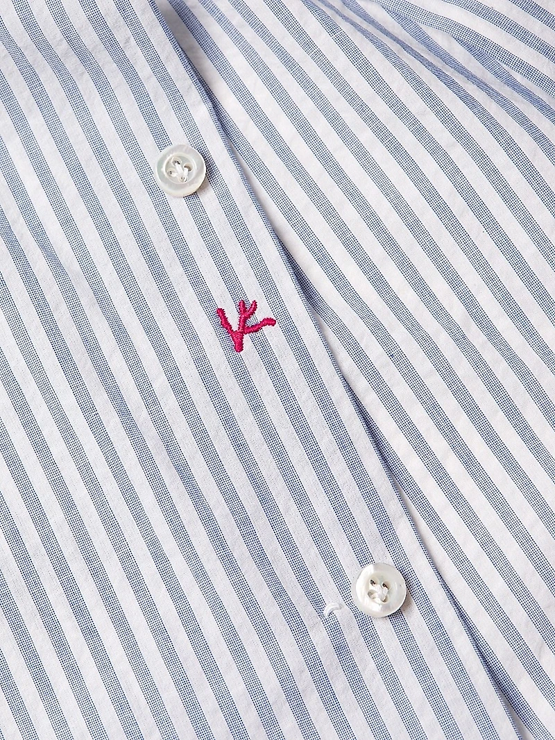 Seersucker Pinstripe Cotton Shirt
