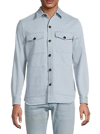 Garment-Dyed Denim Overshirt