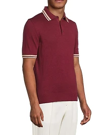 Tipped Silk-Linen Polo Shirt