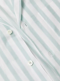 Wide Striped Cotton Camp Shirt