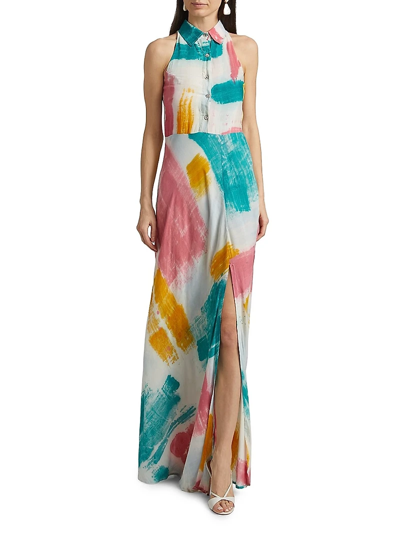 Mobola Watercolor Maxi Dress