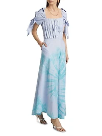 Ariyike Pleated Tie-Dye Maxi Dress