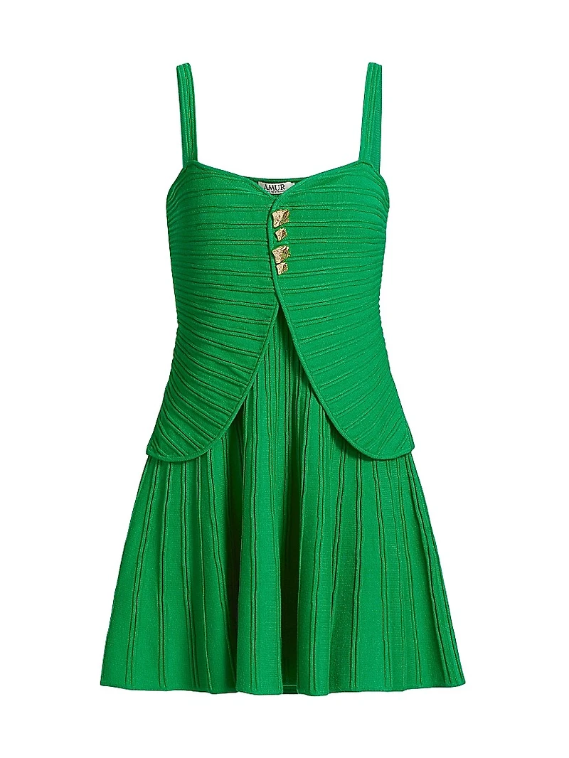 Nikola Pleated Knit Minidress