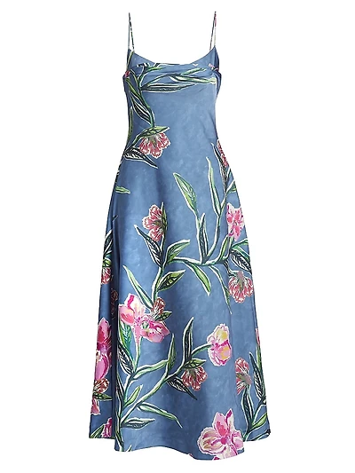Delilah Floral Cowlneck Midi-Dress