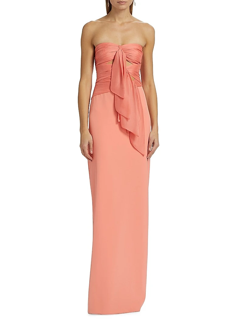 Diana Cutout Bow Strapless Gown