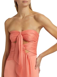 Diana Cutout Bow Strapless Gown