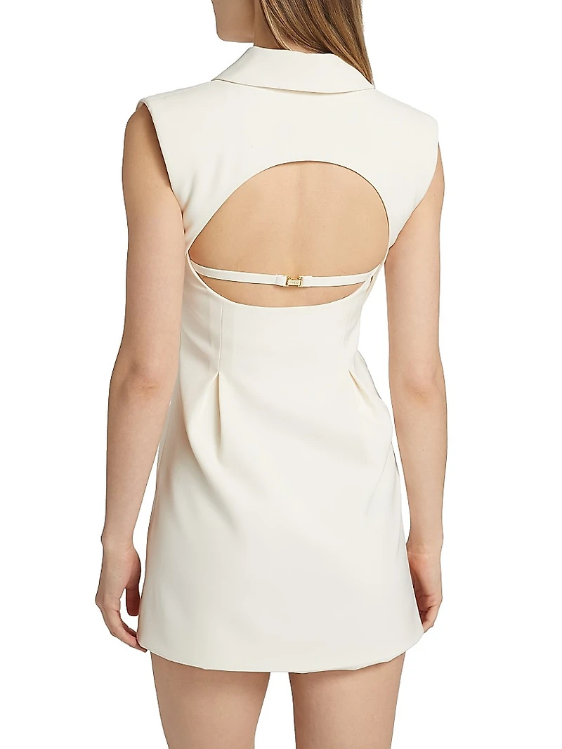 Ava Cady Open-Back Blazer Minidress