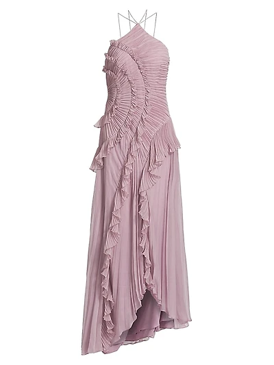 Lorelie Ruffle Halterneck Gown