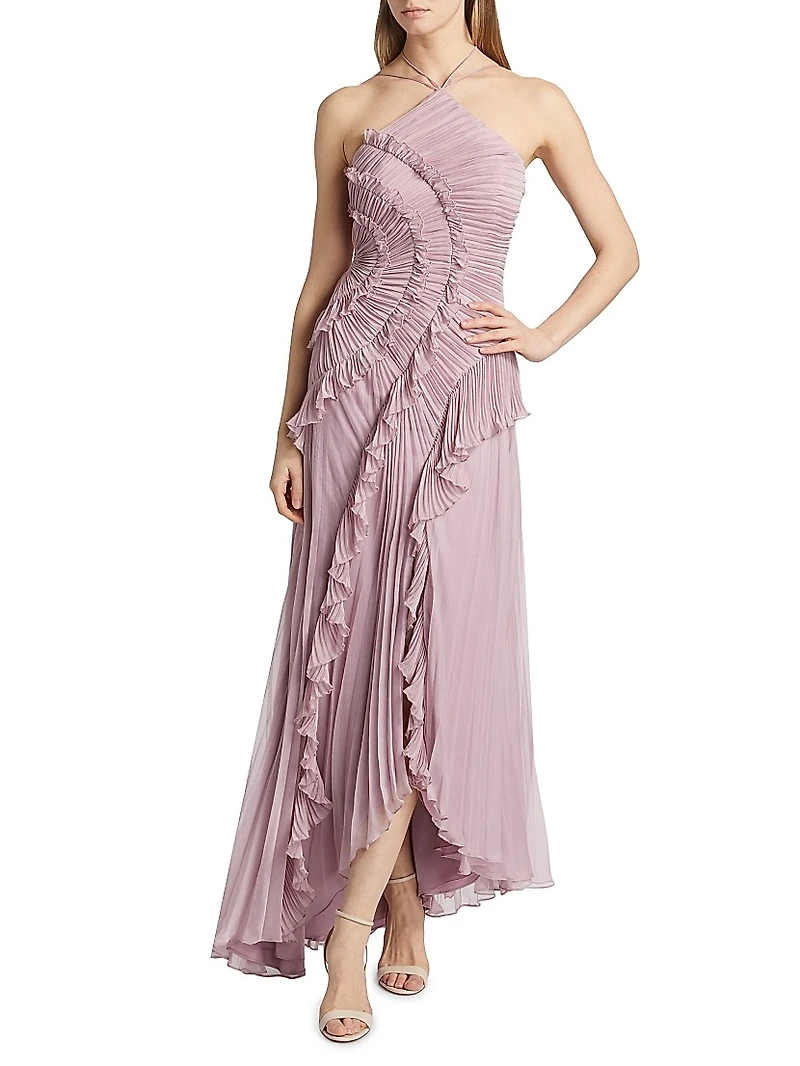Lorelie Ruffle Halterneck Gown