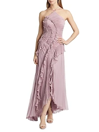 Lorelie Ruffle Halterneck Gown