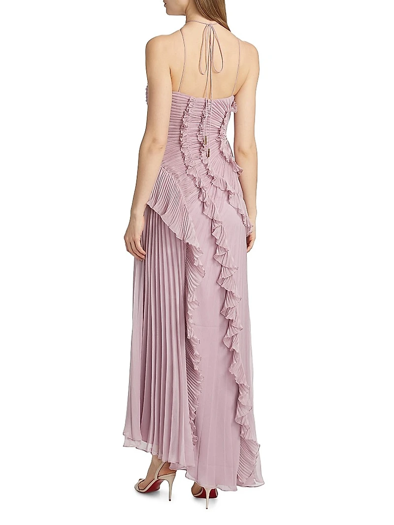 Lorelie Ruffle Halterneck Gown