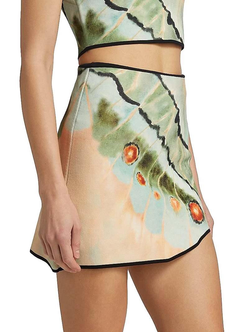 Kellah Butterfly Print Knit Miniskirt