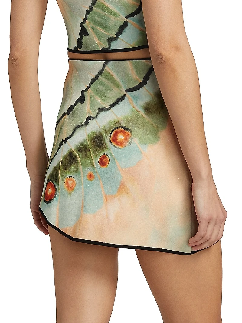 Kellah Butterfly Print Knit Miniskirt
