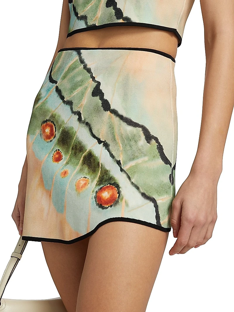Kellah Butterfly Print Knit Miniskirt