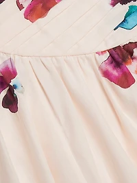 Michele Pleated Floral Midi-Dress