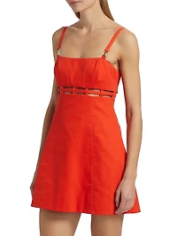 Rei Cut-Out Cotton Twill Minidress