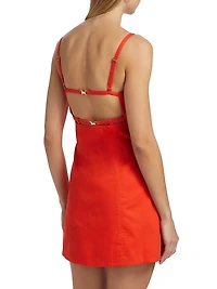 Rei Cut-Out Cotton Twill Minidress