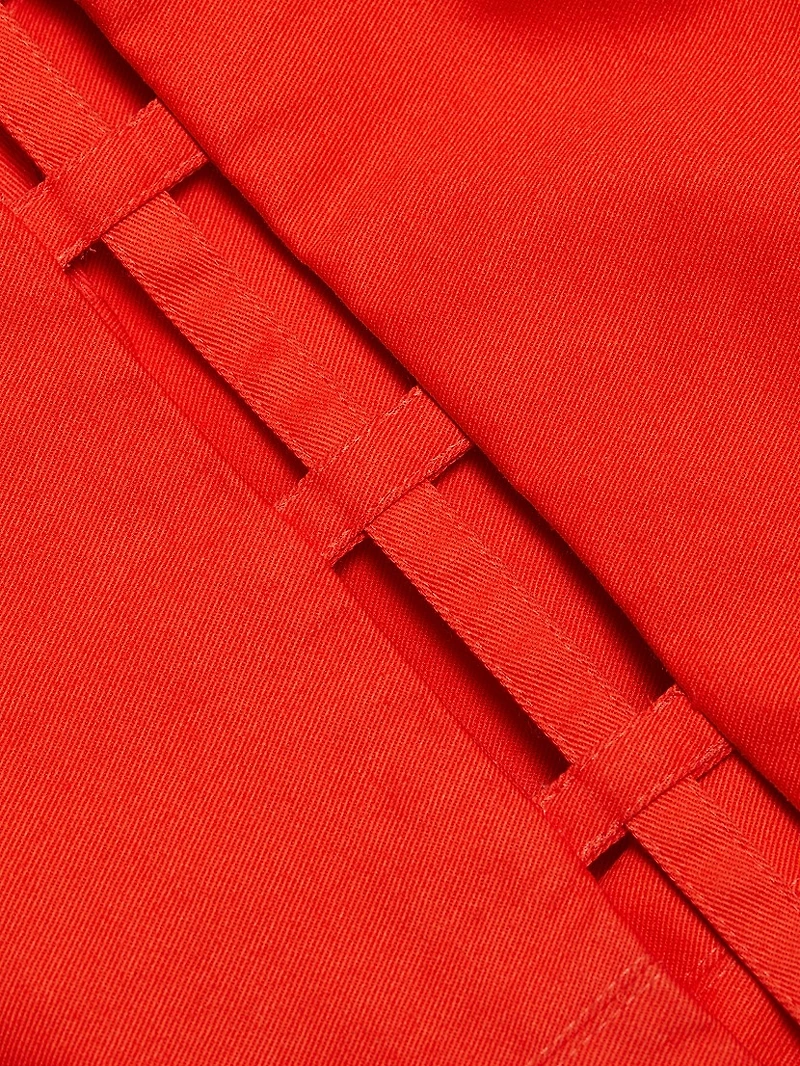 Rei Cut-Out Cotton Twill Minidress