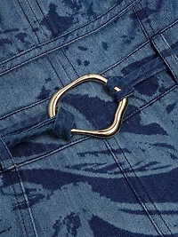 Dana Printed Denim Midi-Dress