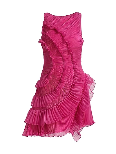 Emilia Cascade Ruffled Minidress