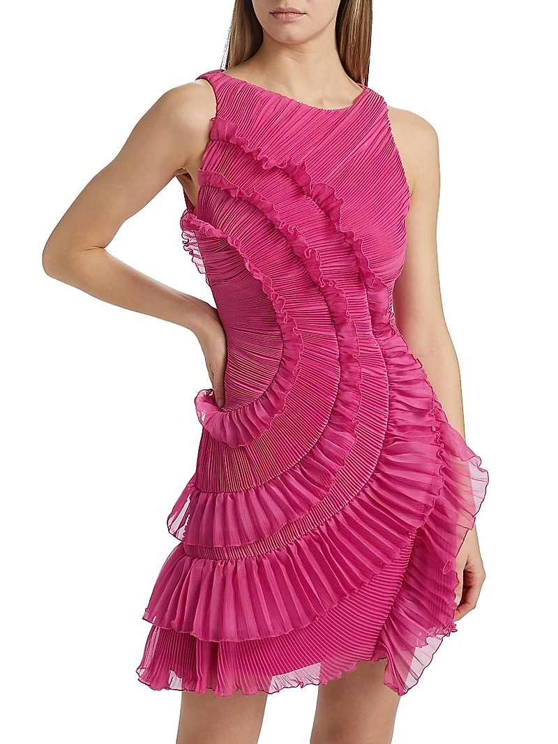Emilia Cascade Ruffled Minidress