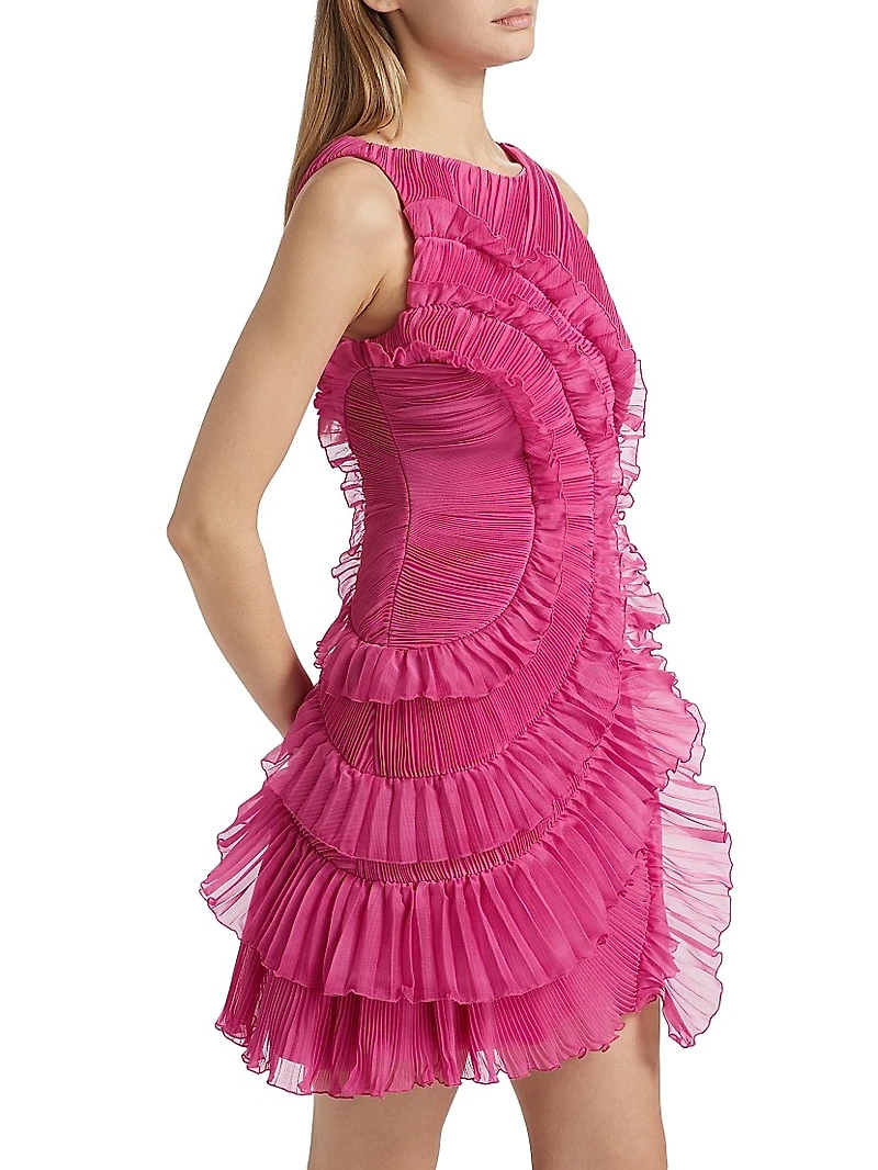 Emilia Cascade Ruffled Minidress