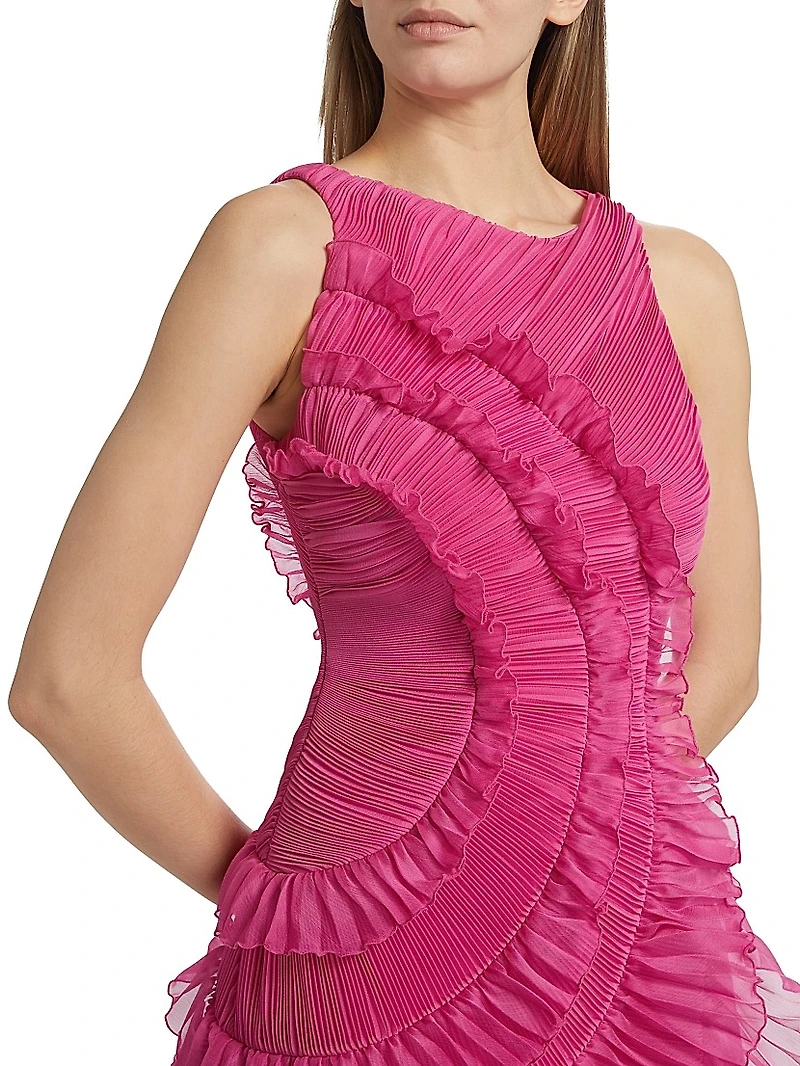 Emilia Cascade Ruffled Minidress