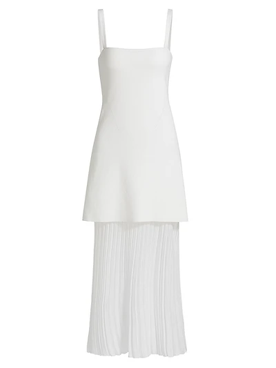Vienna Mixed-Media Midi-Dress