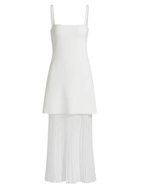 Vienna Mixed-Media Midi-Dress