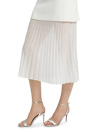Vienna Mixed-Media Midi-Dress