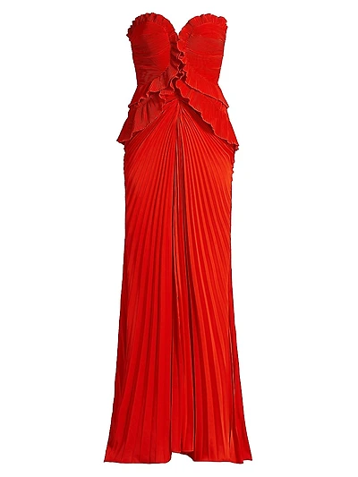 Isabell Strapless Frill Column Gown