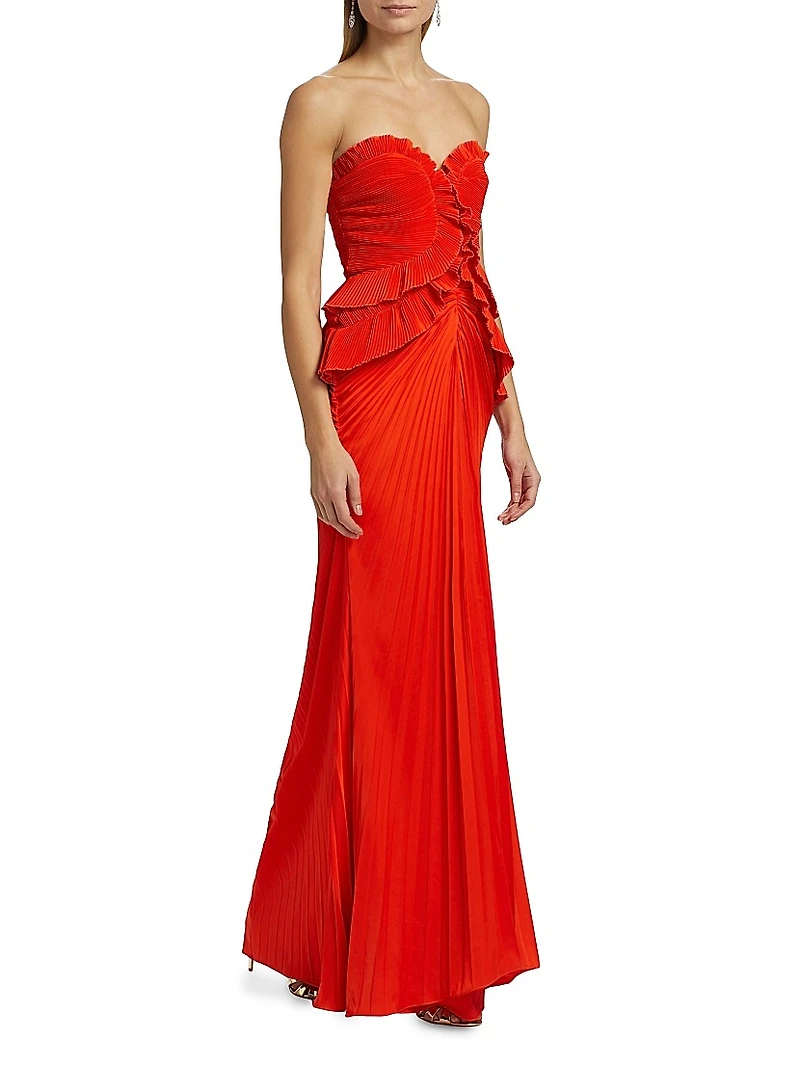Isabell Strapless Frill Column Gown