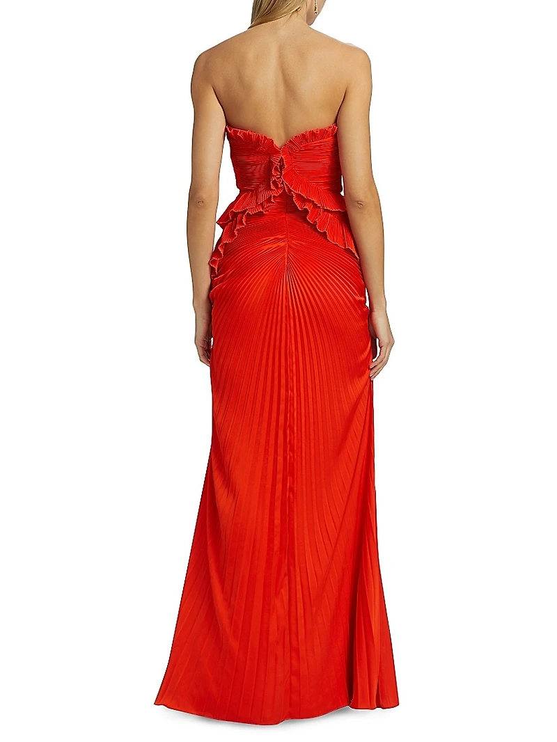 Isabell Strapless Frill Column Gown